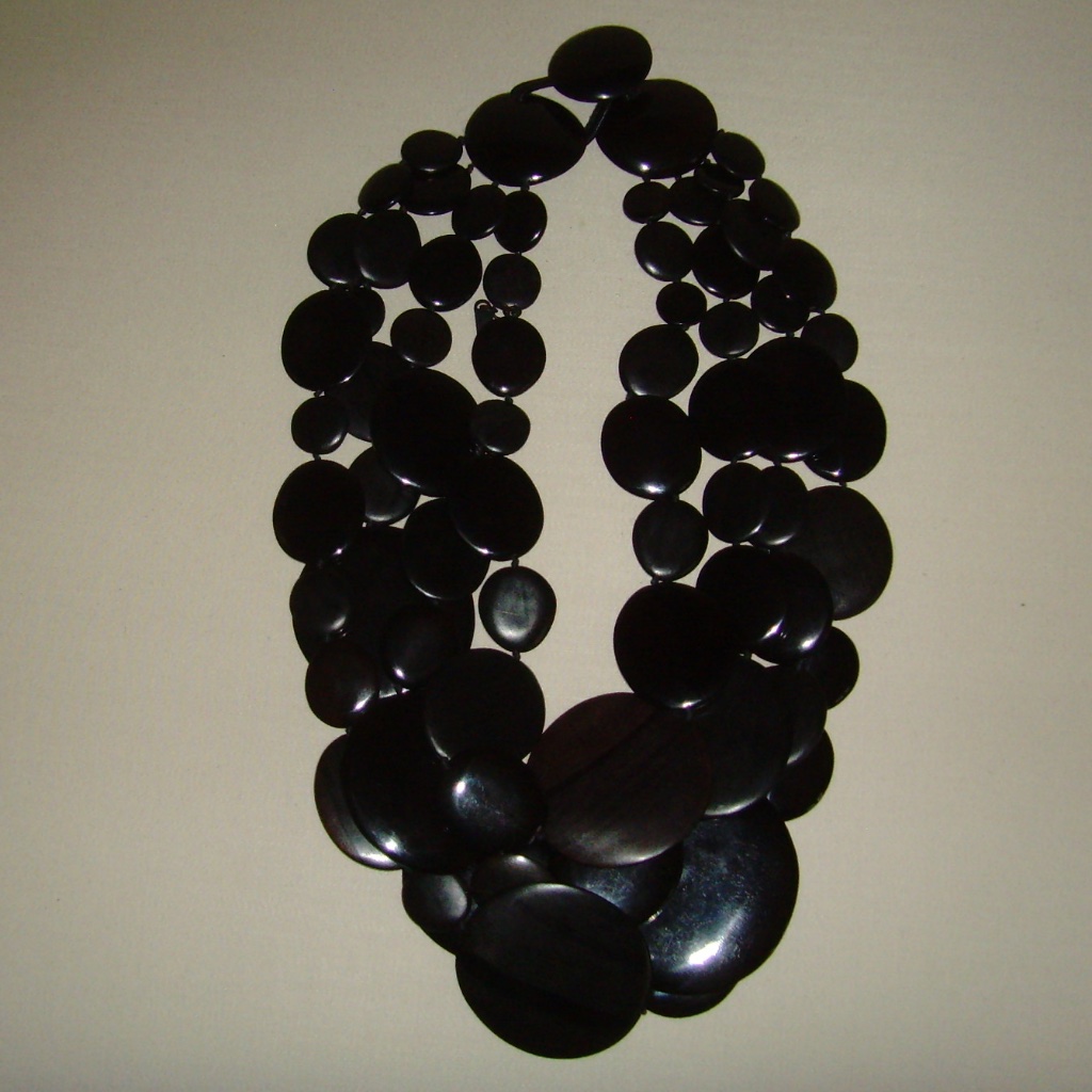 Monies Gerda Lynggaard Multi-Strand Wooden Disc Necklace